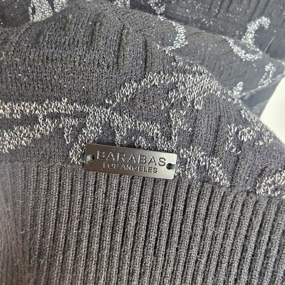 Barabas Mens Metallic Floral Turtleneck Sweater Size XL Whimsigoth Indie Grunge - Picture 8 of 11